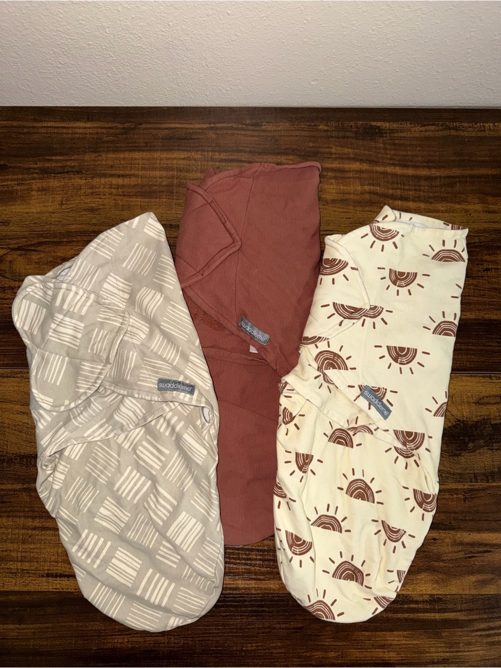 SwaddleMe 3-Pack Baby Swaddles in Cream, Rust & Taupe Prints